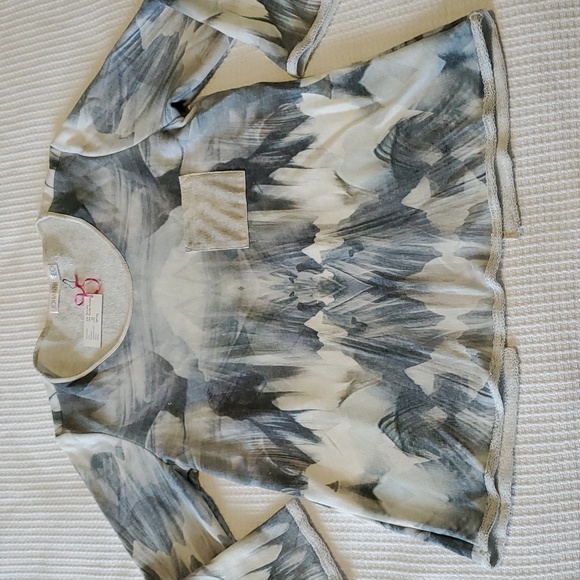 Joanne Beck 3/4 sleeve womens top size S blue & off white new with tags - Picture 5 of 8